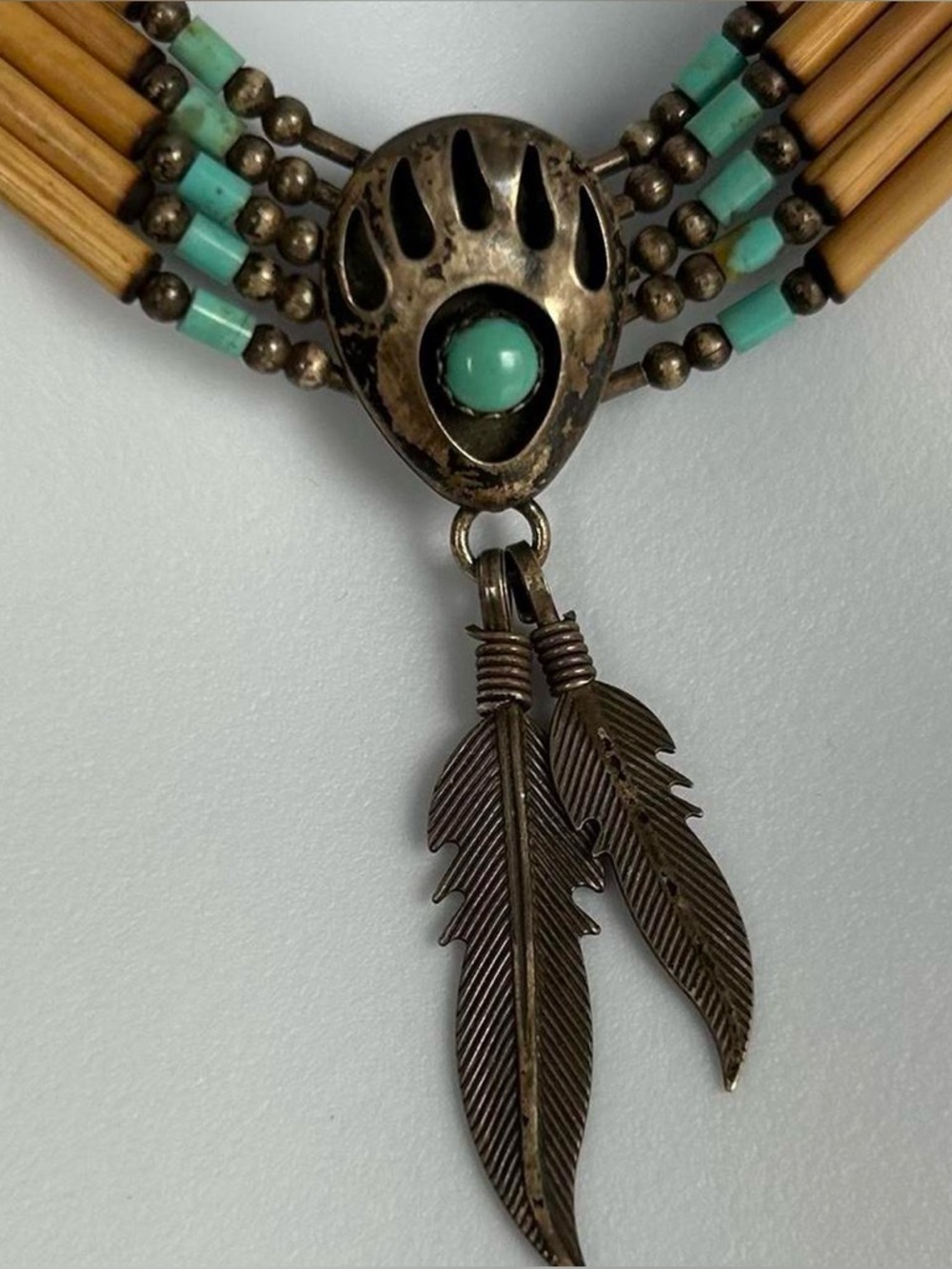 70s Bohemian Vintage Hippie Southwestern Sterling Silver Necklace - Picture 3 of 8